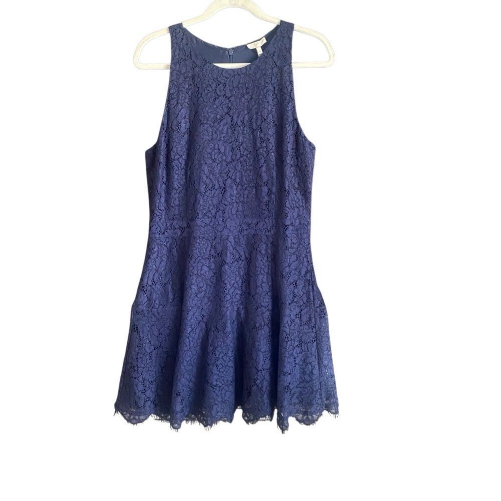NWT Joie Adisa Dark Navy Sleeveless Lace Dress. Size 10. - Picture 4 of 10